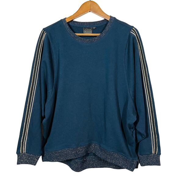 Karen by Simonsen Knit Sweatshirt Pullover Metallic Long Sleeve Navy - S - Picture 1 of 5